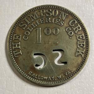Simpson Creek Coal Co Trade Token - Galloway, WV