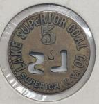 Lake Superior Coal 5-Cent Brass Scrip Token