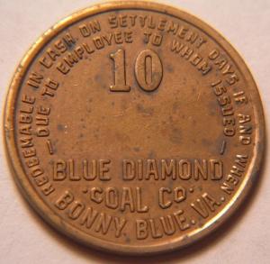 Virginia 10¢ Coal Token - Blue Diamond Coal Co