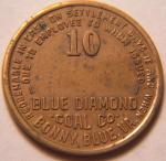Virginia 10¢ Coal Token - Blue Diamond Coal Co