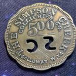 Simpson Creek Coal Company Trade Token from Galloway