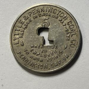 Lyttle & Pennington Coal Trade Token - VA