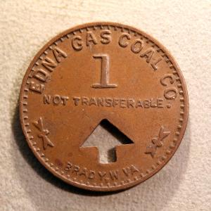 Edna Gas Coal Co. 1¢ Scrip Token - W.Va