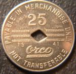 Virginia 25¢ Coal Token - Blue Diamond Coal