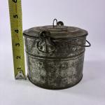 Vintage Coal Miner Tin Lunch Pail with Handle