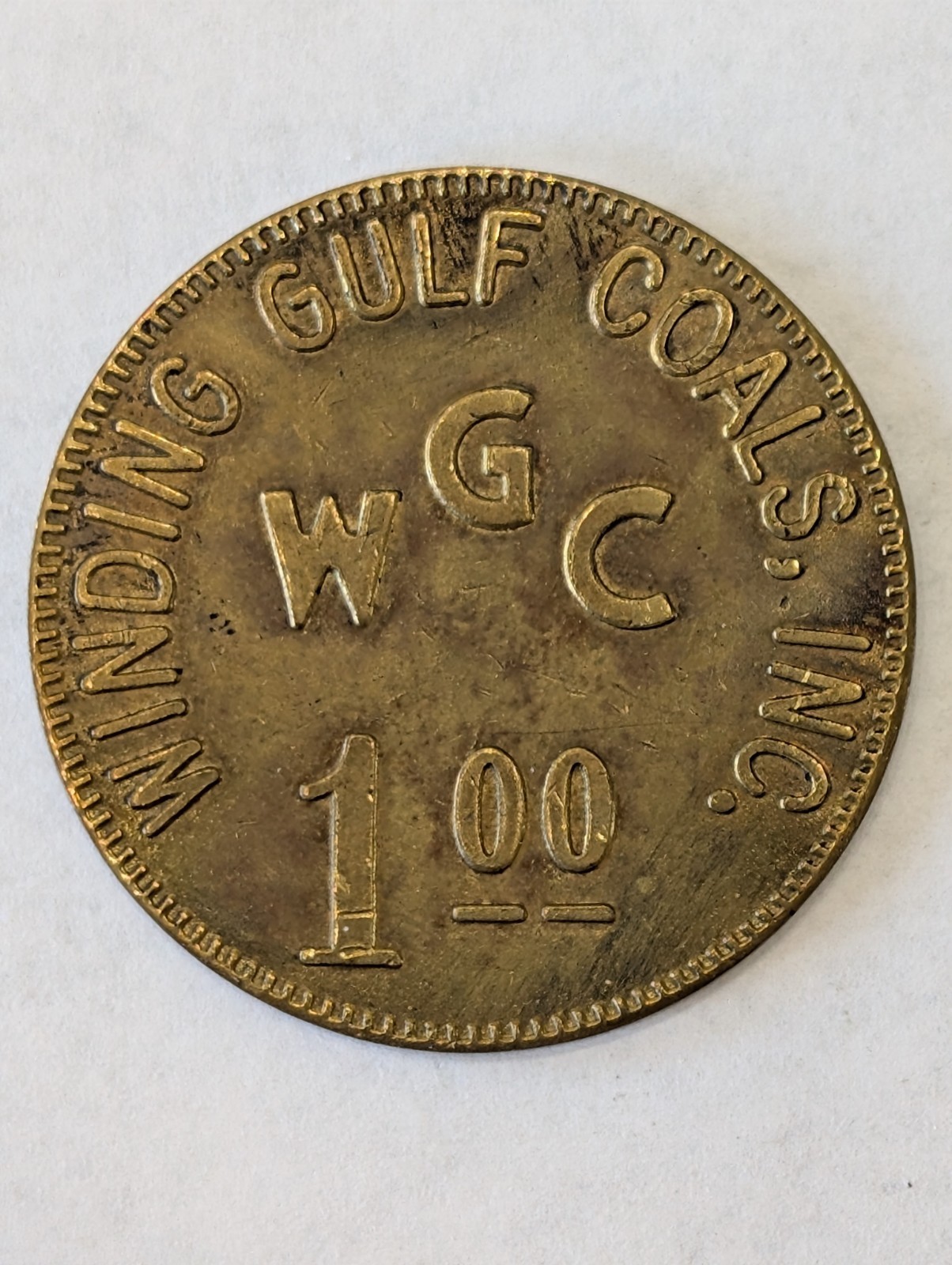 Winding Gulf Coal Co. 1 Dollar Trade Token