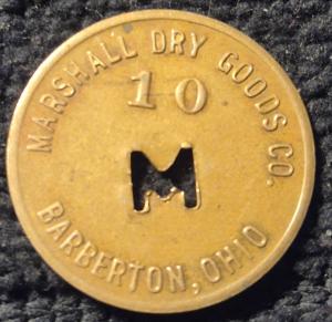 Marshall Dry Goods Co 10c Coal Scrip Token