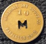 Marshall Dry Goods Co 10c Coal Scrip Token