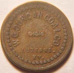Kentucky 25¢ Coal Token W. G. Duncan Co