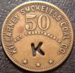 West Virginia 50¢ Coal Token - Killarney
