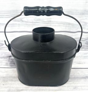 Vintage Tin Coal Miner Lunch Pail with Handle