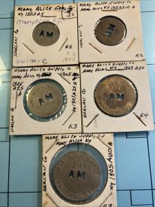 Mary Alice Coal Co. 5PC Mine Store Token Set