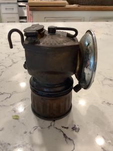 Justrite Brass Coal Miner's Carbide Lamp Lantern