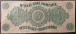 McNeal Coal Co. Yatesville PA $5 Scrip Token
