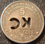 Virginia 5¢ Coal Token - King Cole Mining