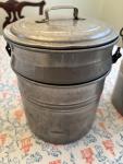 Vintage Aluminum Coal Miners Lunch Bucket Set