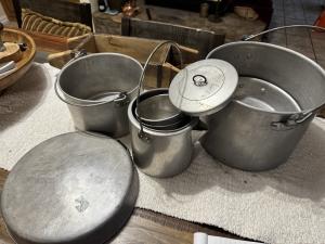 17-Piece Vintage Aluminum Coal Miners Lunch Set