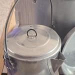 Vintage Aluminum Coal Miner's Lunch Bucket with Accessories