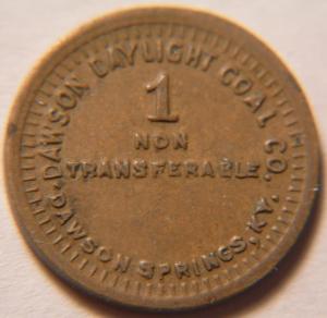 Kentucky Dawson Coal Scrip Token 1¢