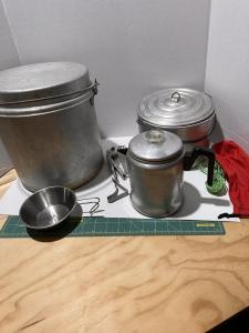 Vintage Coal Miner Lunch Pail and Coffee Pot Set