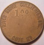 Kentucky Coal Mining $1 Token - River Ridge