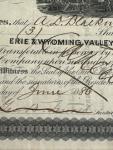 1886 Erie & Wyoming Valley Coal Railroad Stock