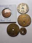 Set of 5 Virginia Coal Scrip Tokens