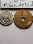 Set of 8 West Virginia Coal Scrip Tokens