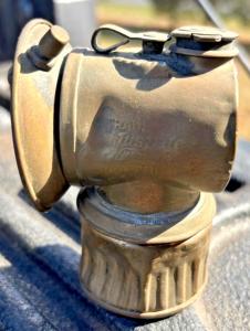 Antique Brass Justrite Carbide Miner's Head Lamp