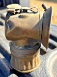 Antique Brass Justrite Carbide Miner's Head Lamp