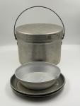 Vintage Coal Miners Aluminum Stackable Lunch Bucket Set
