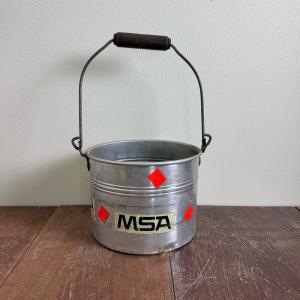 Leyse Vintage Orange Sticker Metal Bucket for Miners