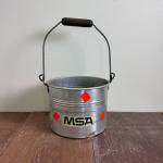 Leyse Vintage Orange Sticker Metal Bucket for Miners