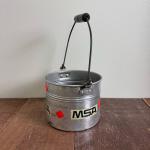 Leyse Vintage Orange Sticker Metal Bucket for Miners