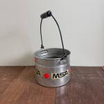 Leyse Vintage Orange Sticker Metal Bucket for Miners