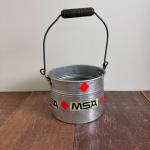 Leyse Vintage Orange Sticker Metal Bucket for Miners