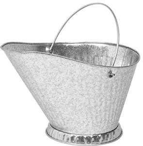 Durable Steel Coal Hod for Wood Stove, Pour Spout