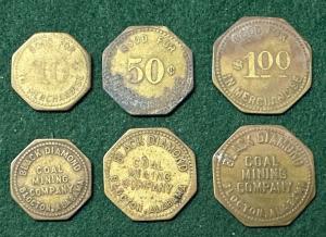 Blockton, AL Black Diamond Coal Mining Scrip Tokens