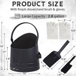 Black Coal Bucket Set with Shovel and Gloves