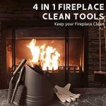 Black Coal Bucket Set with Shovel and Gloves