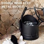 Black Coal Bucket Set with Shovel and Gloves