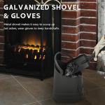 Black Coal Bucket Set with Shovel and Gloves
