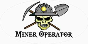 Coal Miner Skull Hard Hat Stickers H405 - Set of 3