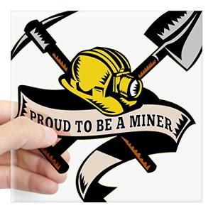 CafePress Coal Miner Square Car Decal Sticker Set