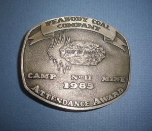 Peabody Coal Company Mine 11 Belt Buckle - 1983