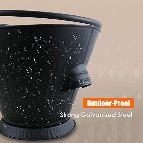 3-Piece Coal Mining Fireplace Set: Bucket, Shovel, Broom