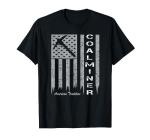 Proud Coal Miner Tee with American Flag Design