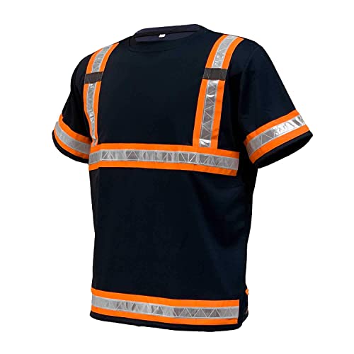 Men's Reflective Safety Work Shirts - Short Sleeve T-Shirts