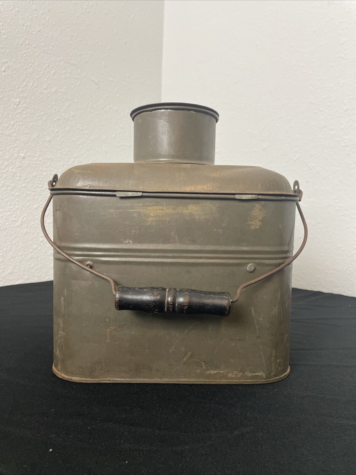 Vintage Coal Miner's Metal Lunch Box Pail