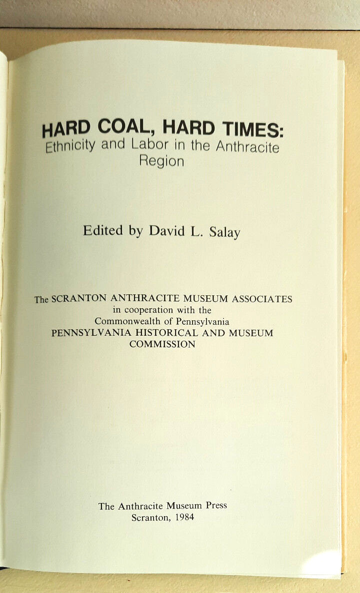 Anthracite Coal Mining Ethnicity & Labor Hardcover Book